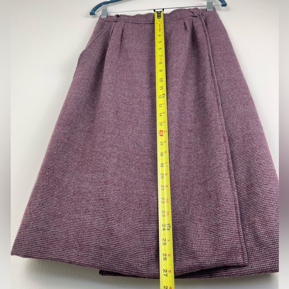 Yves Saint Laurent 70s Vintage Wool Pencil Wrap Skirt YSL Plum FR 40/US 8 Medium - Picture 9 of 12